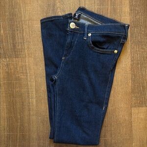 True Religion Indigo CASEY Low Rise Super Skinny Denim Jeans with Gold Accents